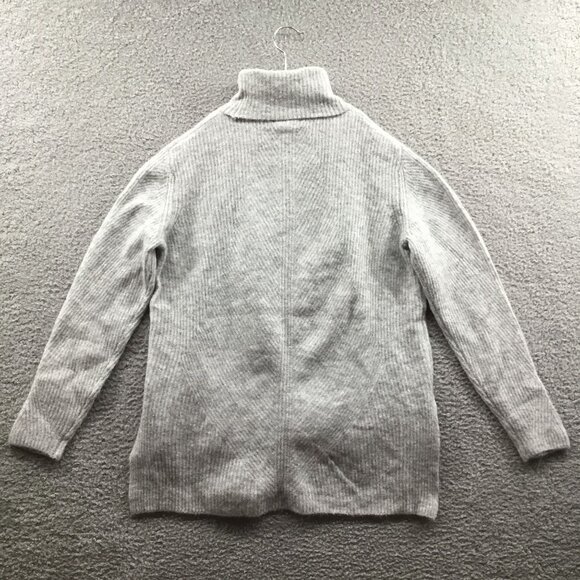 Sweet Romeo Abstract Rib Knit Turtleneck Tunic Sweater Heather Grey‎ S - Picture 3 of 4